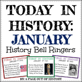 January Today in History Bell Ringers EDITABLE