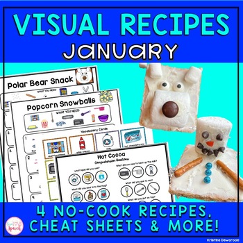 Preview of January Visual Recipes | Cheat Sheets | Speech Therapy | Life Skills
