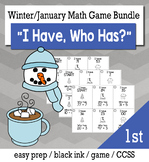 January Winter 1st Grade "I Have, Who Has" Math Game Bundle
