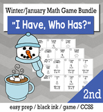 January Winter 2nd  Grade "I Have, Who Has" Math Game Bundle