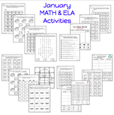 January/Winter Math & ELA Activities NO PREP