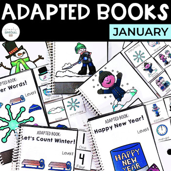 Preview of January Adapted Books (Winter, New Year's, 100th Day of School) | Special Ed