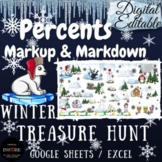 January Winter Math Treasure Hunt  Percents Markup & Markd