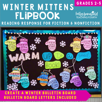 Preview of January Winter Reading Response Bulletin Board Mitten Template