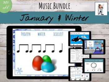 Preview of January Winter Music Bundle for Google Slides (30% off)