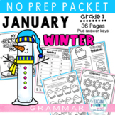 January Winter No Prep Grammar Review Activities 3rd Grade