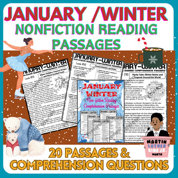 Preview of 20 January / Winter Non-fiction Reading Comprehension Passages and Questions