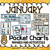 January Winter Pocket Chart Activities, Hibernation, Snowm