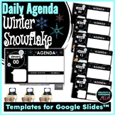 January Winter Snowflakes Theme Daily Agenda Template for 