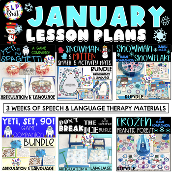 Preview of January (Winter)- Speech & Language Therapy Lesson Plans
