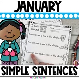 January Winter Themed Simple Predictable Sentences for Kin