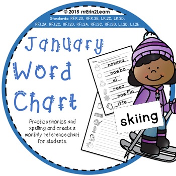 Preview of January Winter Word Study Kindergarten