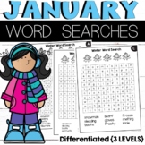 January Word Searches {differentiated} | Winter and New Year