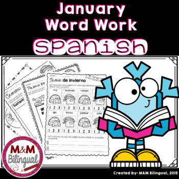 Preview of January Word Work in SPANISH