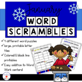 January Word Work: Word Scramble Puzzles