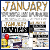 January Worksheet Bundle - 2nd & 3rd Grade New Year's Acti