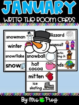 Preview of January Write the Room Center / Word Wall Cards