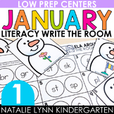January Write the Room First Grade Literacy Centers for Wi