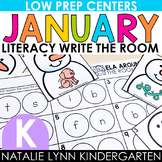 January Write the Room Kindergarten Literacy Centers for W