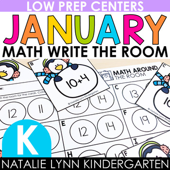 Preview of January Write the Room Kindergarten MATH Centers Winter Math Centers