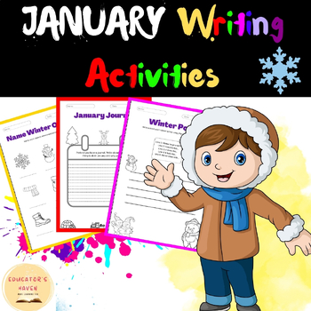 Preview of January Writing Activities Winter Holiday Activities | Draw and write #toast23
