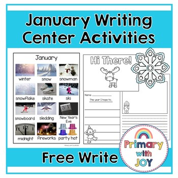 Preview of January Writing Center Activities | Free Write Choices
