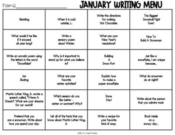 January Writing Center by The Fun Sized Teacher | TpT