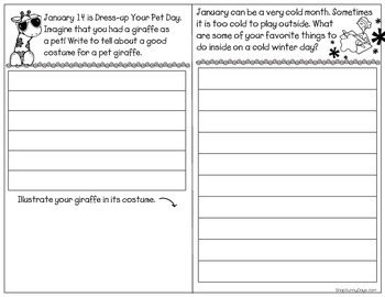 January Writing Journal and Task Cards by SunnyDays | TpT