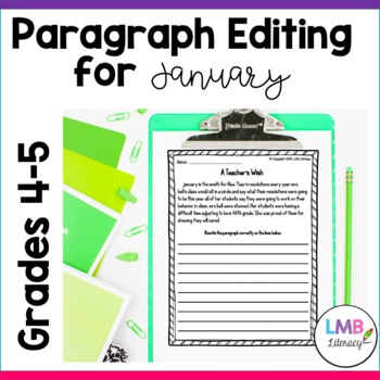 Preview of January Writing: Daily Paragraph Editing Worksheets, New Years
