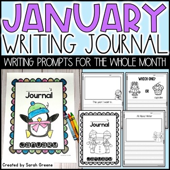 Preview of Daily Writing Prompts for January - Writing Journal for 1st & 2nd Grade