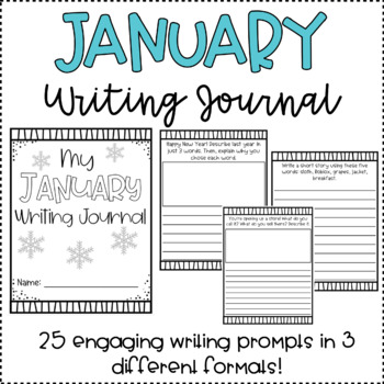 January Writing Journal | Daily Writing Prompts by JKLMentary | TPT