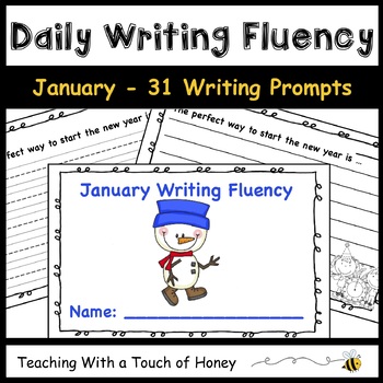 Preview of January Writing Prompts - 31 Sentence Starters For Writing Fluency