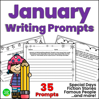 January NO-PREP Writing Prompts by Growing Grade by Grade | TPT