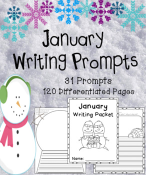 January Writing Prompts on Themed Paper {120 Differentiated Pages!}