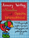 January Writing Prompts, Graphic Organizers, Papers, and Posters