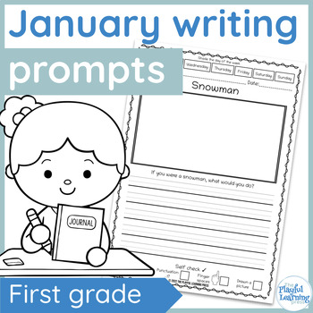 January Writing Prompts - PRINT & LEARN - no prep journal prompts