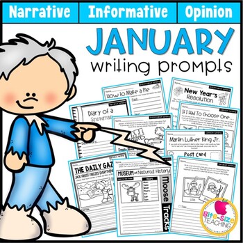 Preview of January Writing Prompts | Real-World & Draw & Write Formats | PDF & GOOGLE