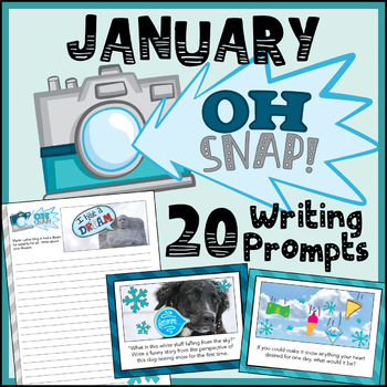 Preview of January Writing Prompts - Winter Writing - January Activities - Morning Work
