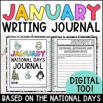 Preview of January Writing Prompts and Writing Journal 3rd Grade - 4th Grade - 5th Grade