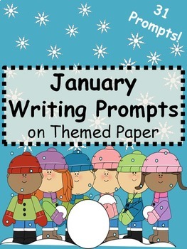 Preview of January Writing Prompts on Themed Paper {Just Print & Go!}