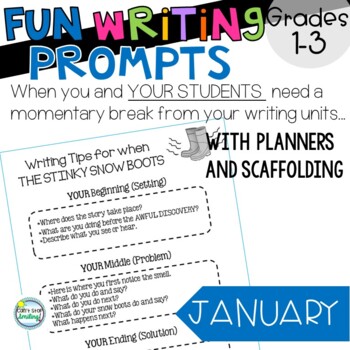 January Writing Prompts with Scaffolding by Can't Stop Smiling | TpT