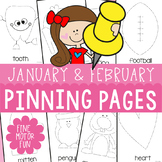 January and February Pinning Pages {Fine Motor Activities}
