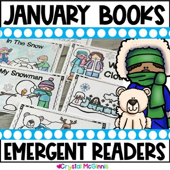 Preview of January Themed Kindergarten Books for Beginning Readers | Winter Books