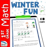 January and Winter First Grade Math Worksheets