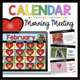 February calendar and morning meeting for kindergarten - S