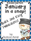 January in a Snap: No Prep Printables for Math and Literac