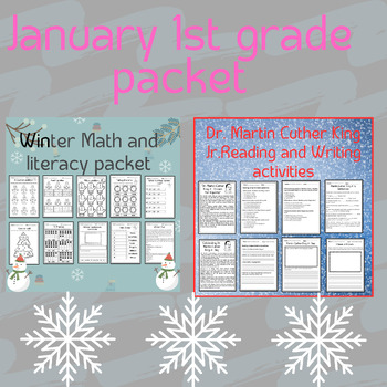 Preview of January math and literacy packet/dr martin luther king day