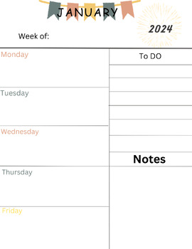 Preview of January planner