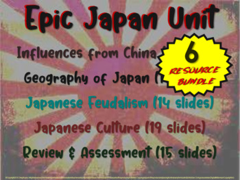 Preview of Japan!!! (ALL 5 parts) visual, engaging 81-slide PPT UNIT w guided notes bundle