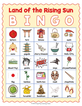 japan bingo japanese culture game by drag drop learning tpt
